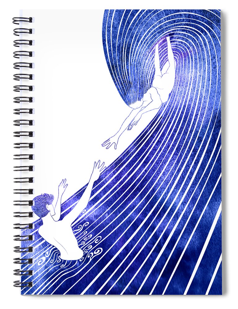Sao Spiral Notebook featuring the mixed media Sao by Stevyn Llewellyn