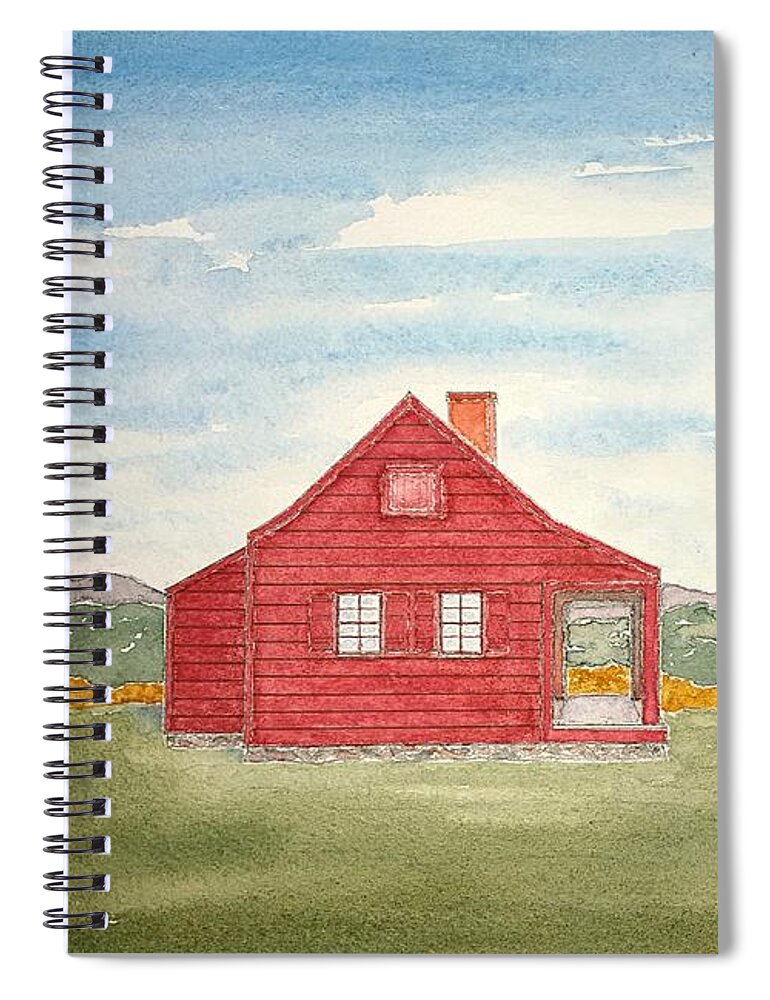 Watercolor Spiral Notebook featuring the painting Saratoga Farmhouse Lore by John Klobucher