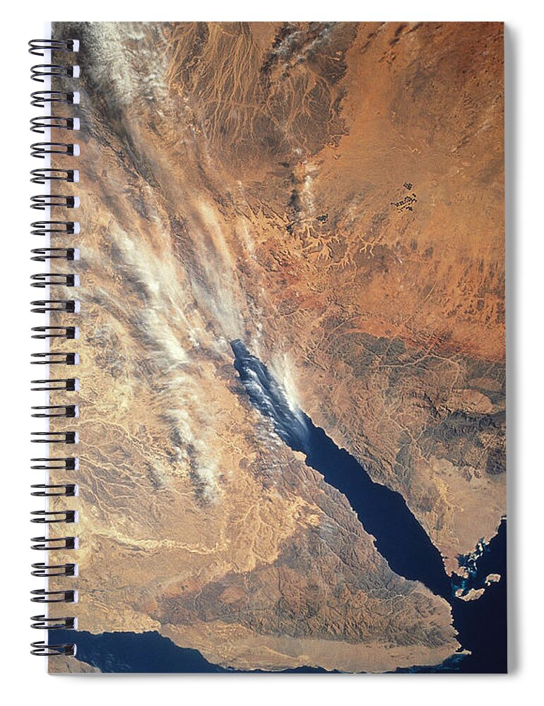 Exploration Spiral Notebook featuring the photograph Satellite Image Of Land by Stocktrek