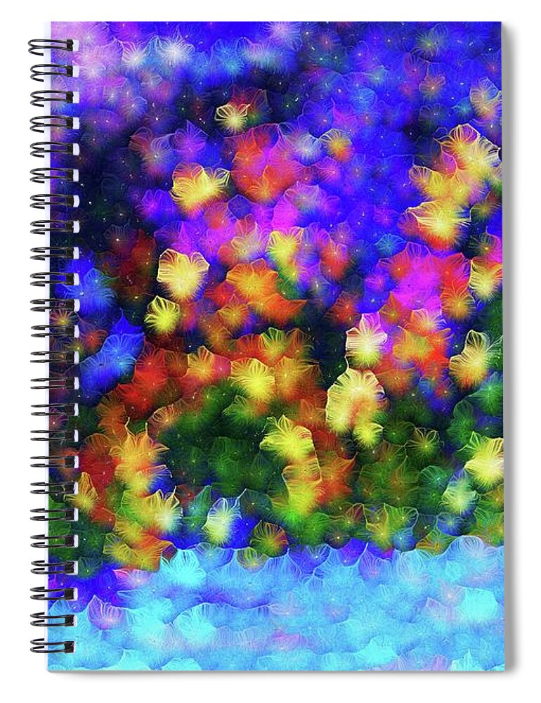 Nature Spiral Notebook featuring the mixed media Savannah River Folks Christmas Party by Aberjhani