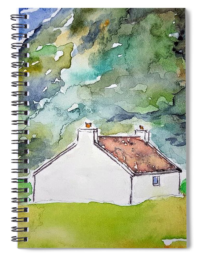 Watercolor Spiral Notebook featuring the painting Scottish Croft Lore by John Klobucher