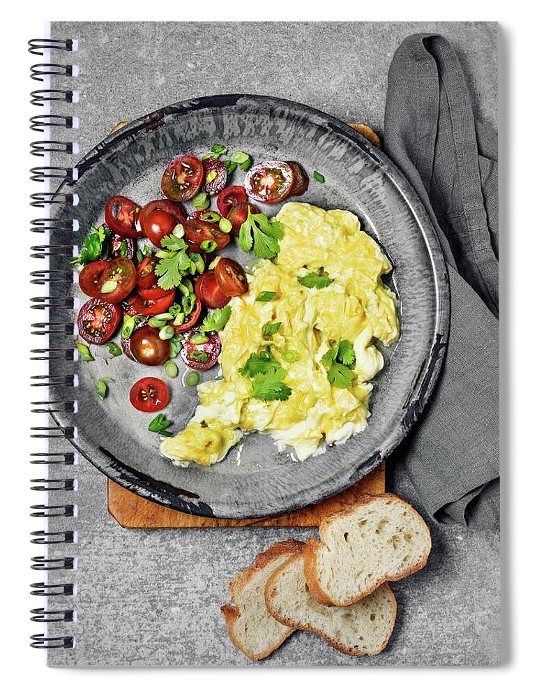 Napkin Spiral Notebook featuring the photograph Scrambled Eggs by Claudia Totir