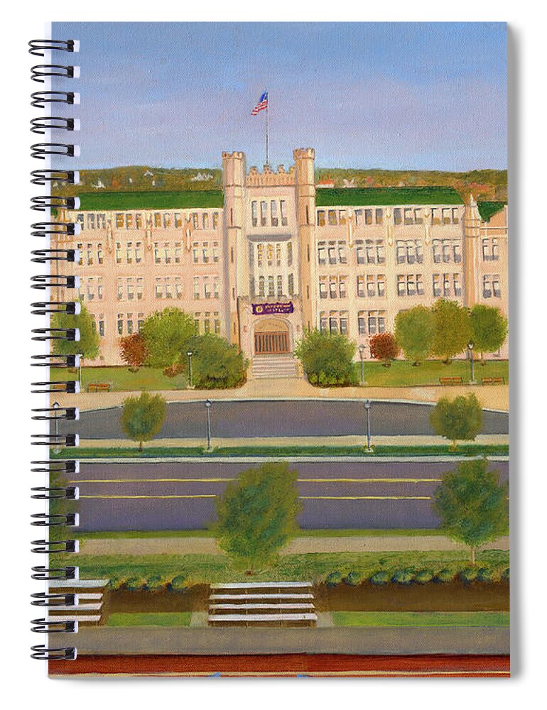 Scranton Prep High School Spiral Notebook featuring the painting Scranton Prep Main by Austin Burke