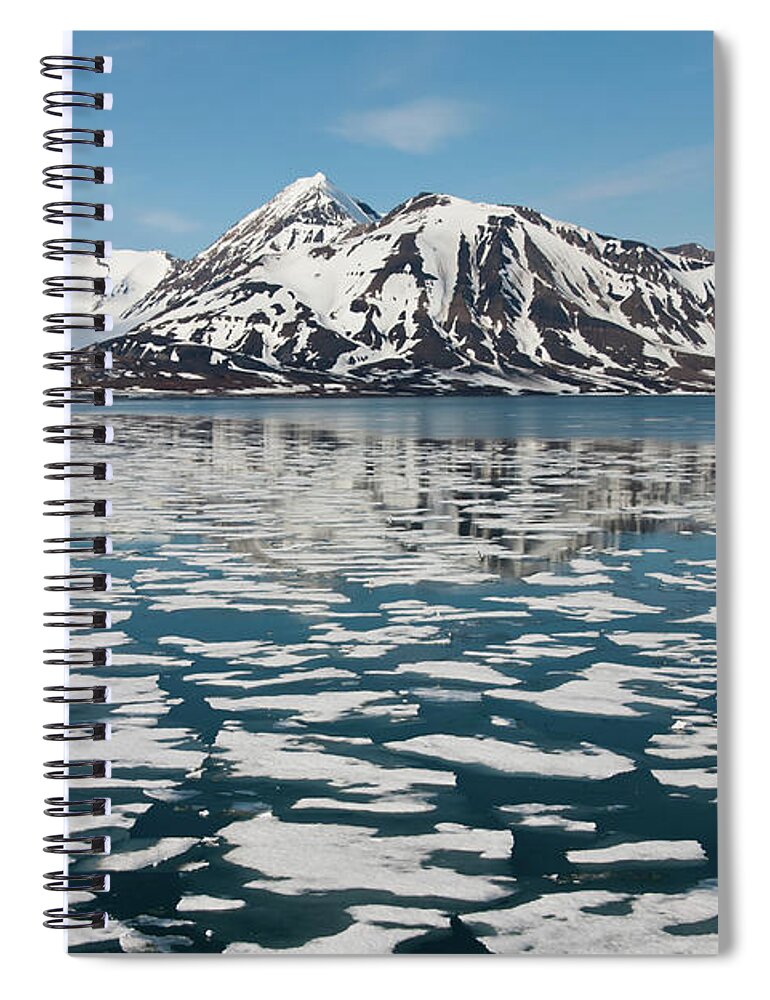 Scenics Spiral Notebook featuring the photograph Sea Ice Around Svalbard In The Arctic by Nailzchap