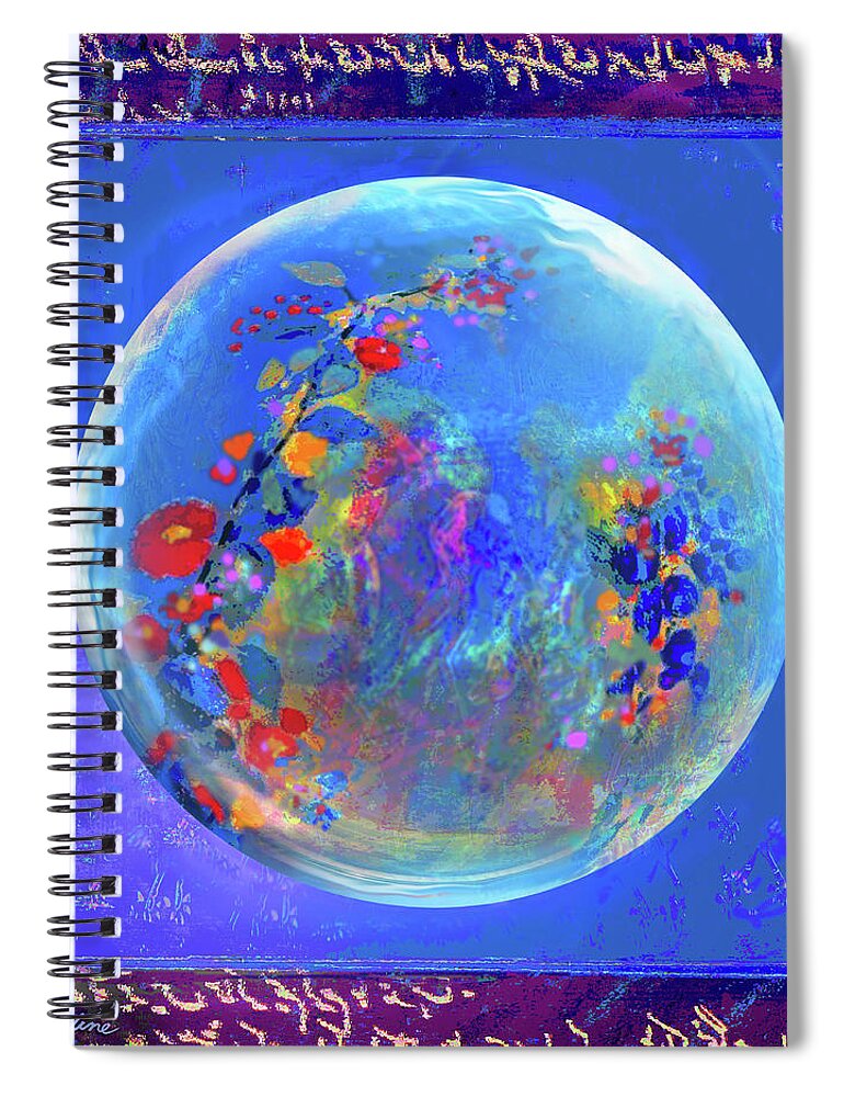 Cherry Blossom Spiral Notebook featuring the digital art Sea of Hanami by Robin Moline