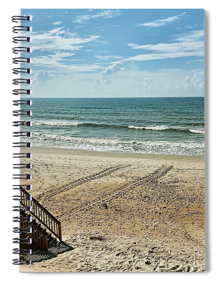 Sea Turtle Spiral Notebook featuring the photograph Sea Turtle Tracks Surf City Topsail Island N by Flippin Sweet Gear