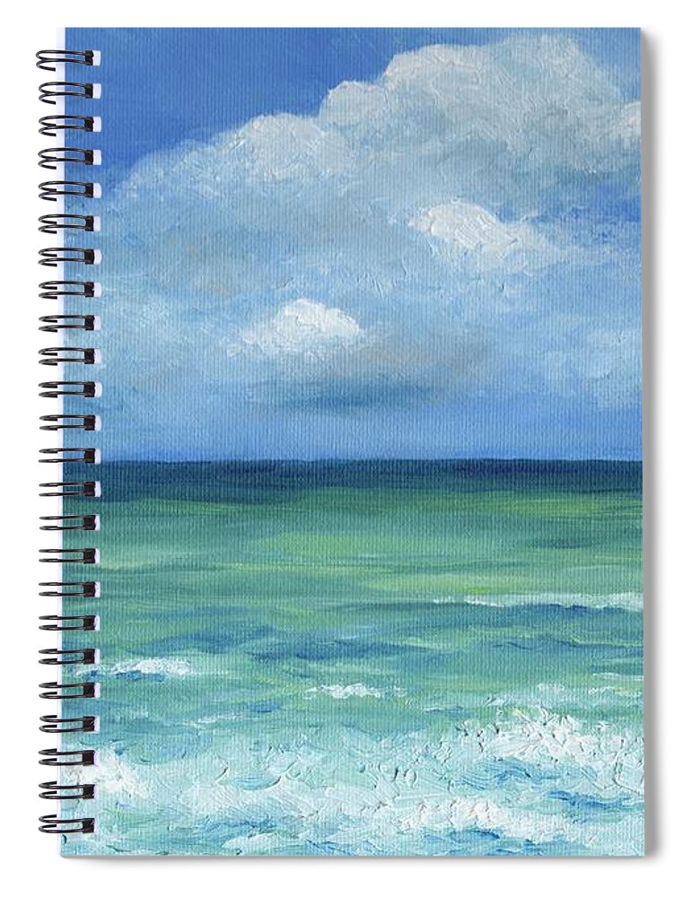 Oil Spiral Notebook featuring the painting Sea View 273 by Lucie Dumas