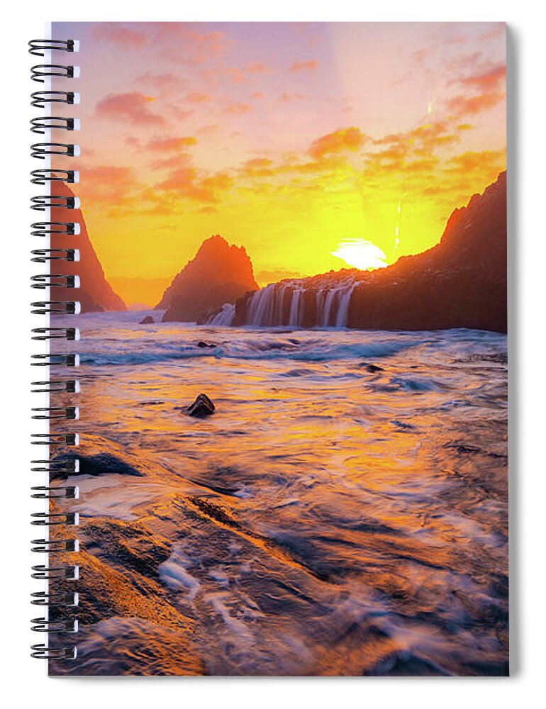 Oregon Spiral Notebook featuring the photograph Seal Rock Beach Sunset by Gary Kochel