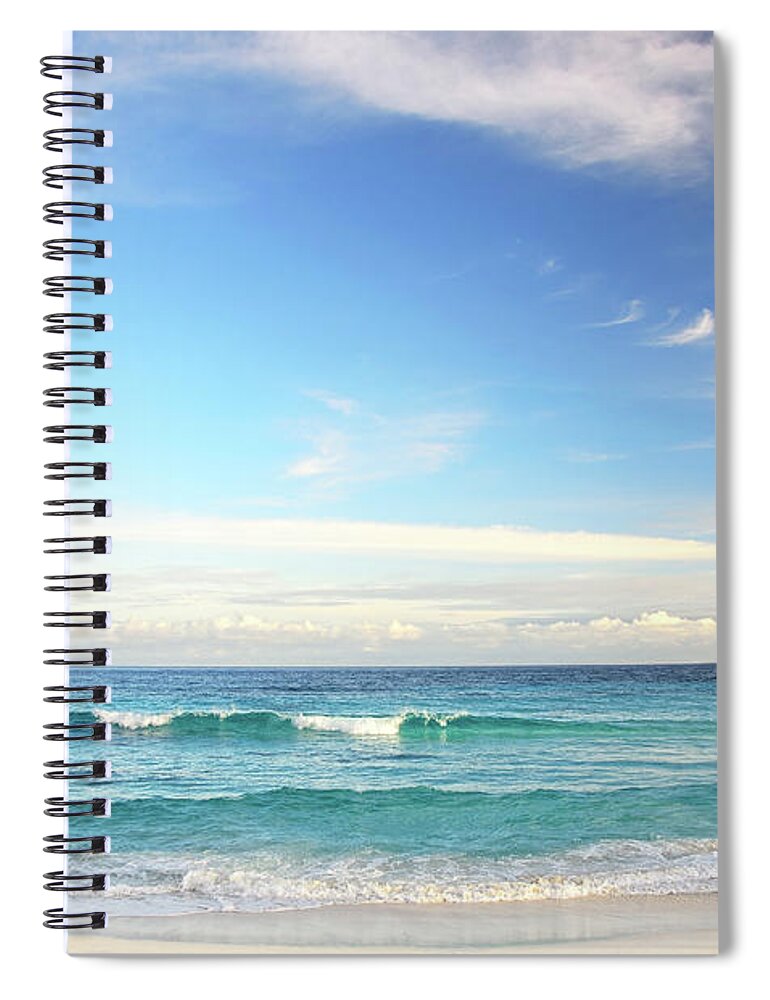 Majestic Spiral Notebook featuring the photograph Seascape by Alxpin