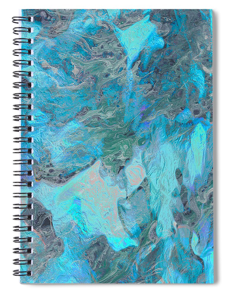 Abstract Spiral Notebook featuring the mixed media Seascape by Stephanie Grant