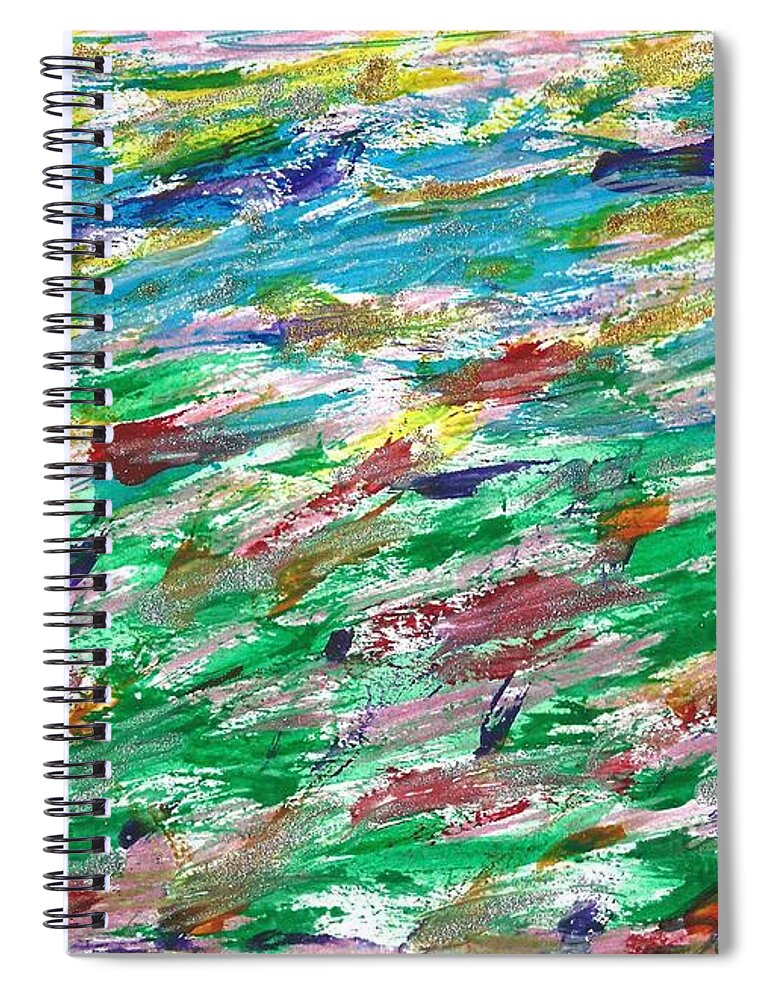Original Painting Spiral Notebook featuring the drawing Seaside Sensation by Susan Schanerman