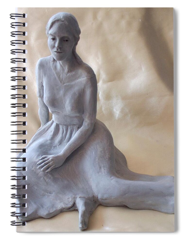 Sculpture Spiral Notebook featuring the sculpture Seated Woman by Marian Berg