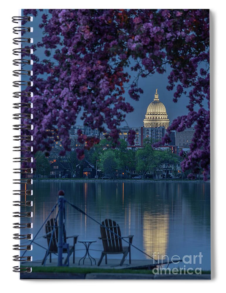 Redbud Spiral Notebook featuring the photograph Seats with a View by Amfmgirl Photography