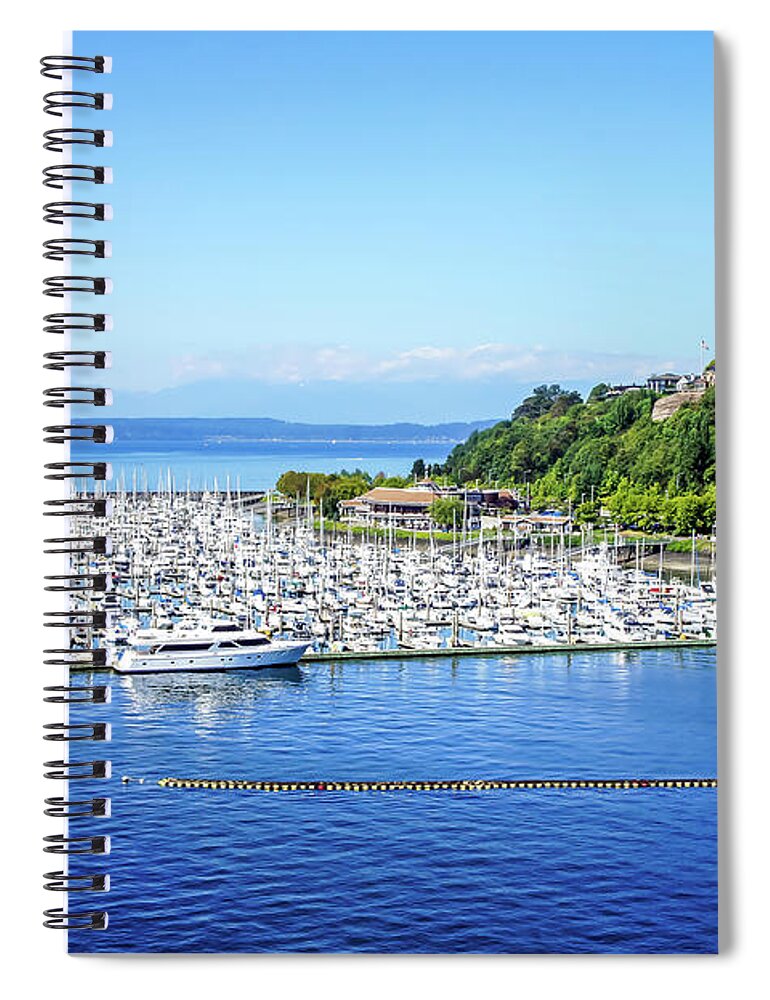Bay Spiral Notebook featuring the photograph Seattle Harbor by Dawn Richards