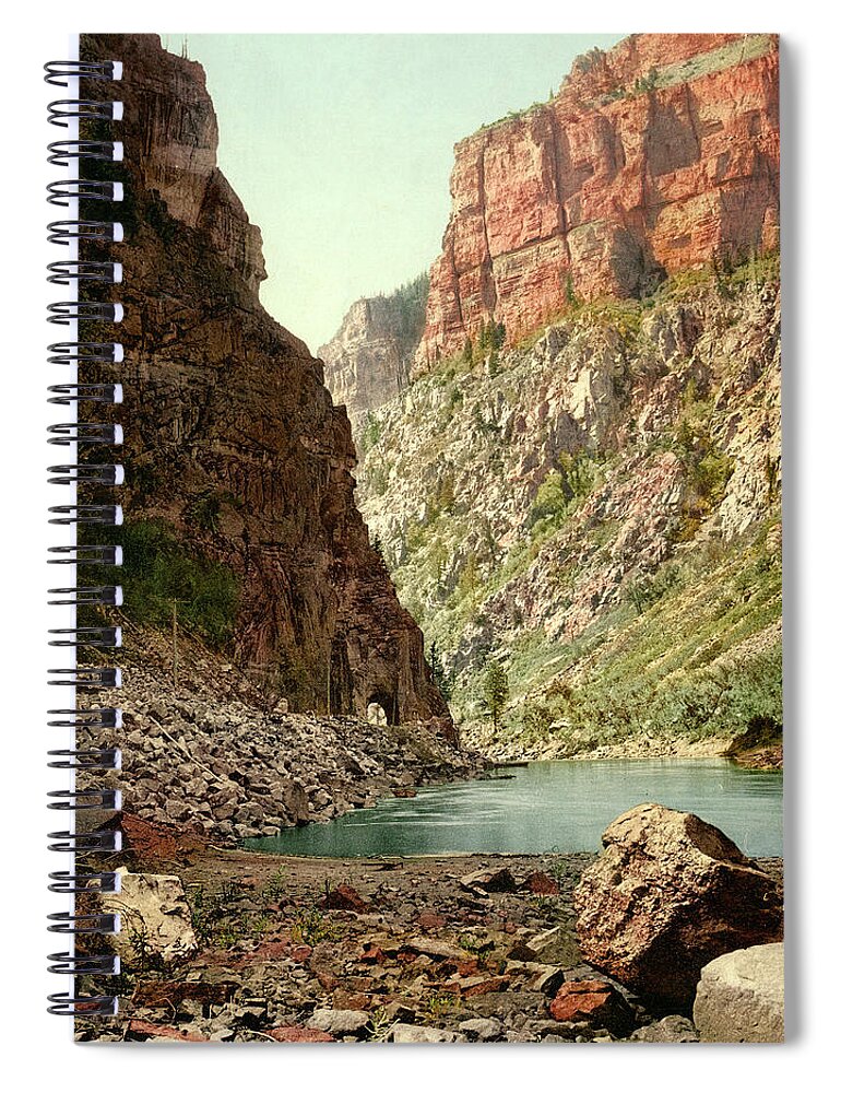  Spiral Notebook featuring the photograph Second Tunnel, Grand River Canyon by Detroit Photographic Company