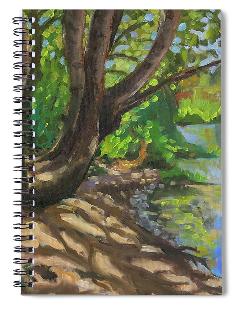 Oregon Spiral Notebook featuring the painting Secret Swimming Hole by Tara D Kemp