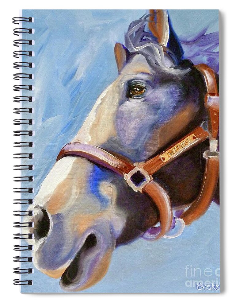 Horse Spiral Notebook featuring the painting Seize the Day by Susan A Becker