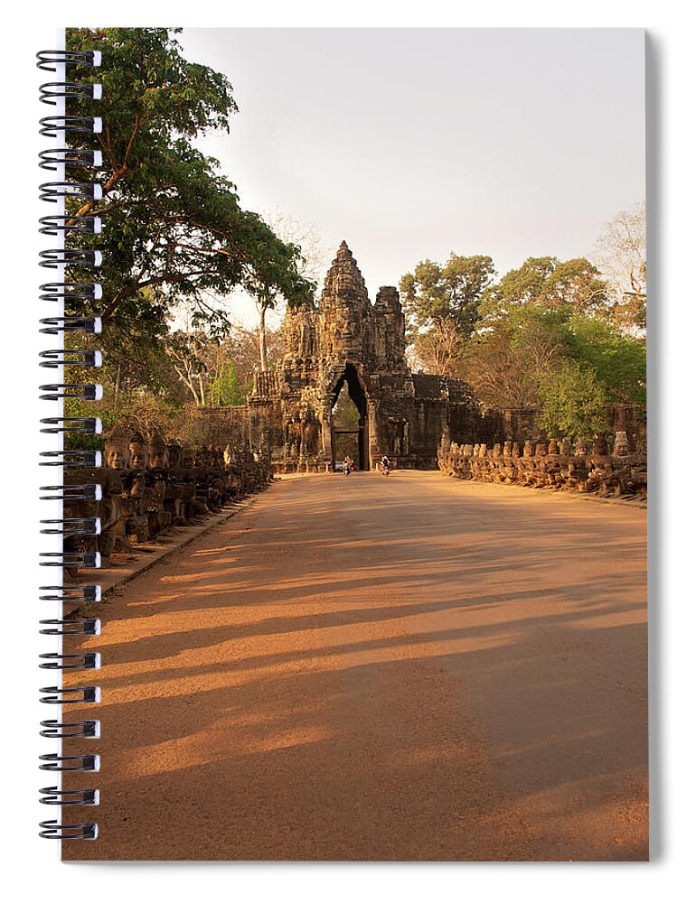 Cambodian Culture Spiral Notebook featuring the photograph Semi-restored Gate At Angkor Thom by Jim Simmen