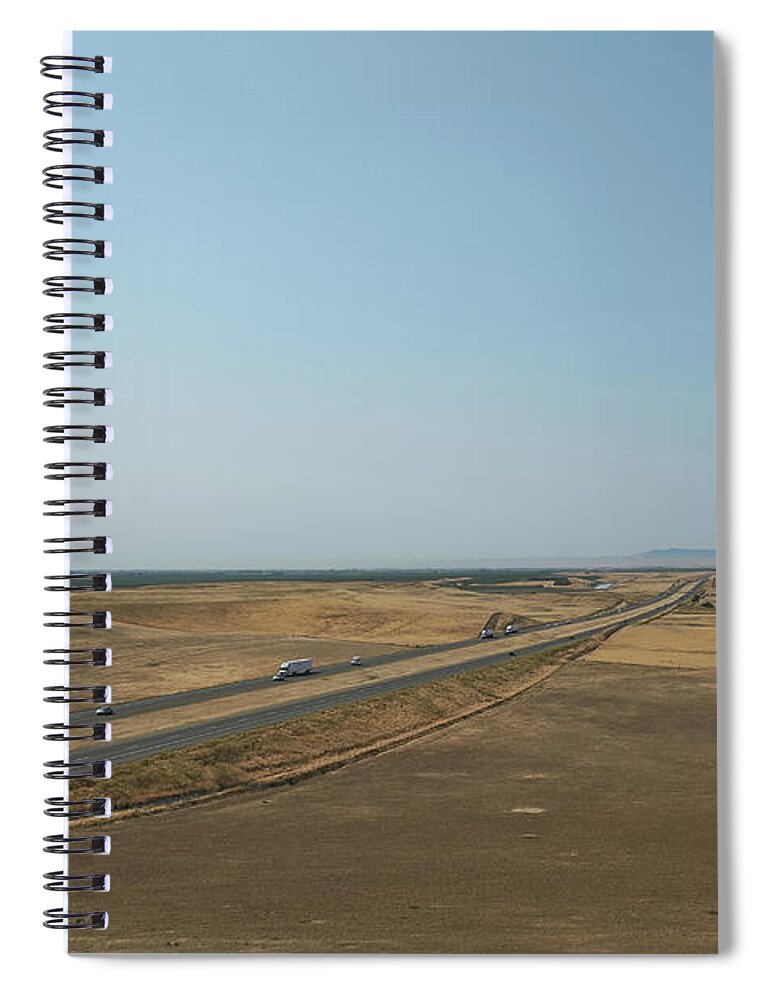 Scenics Spiral Notebook featuring the photograph Semi Truck On Interstate 5 by Steve Lewis Stock