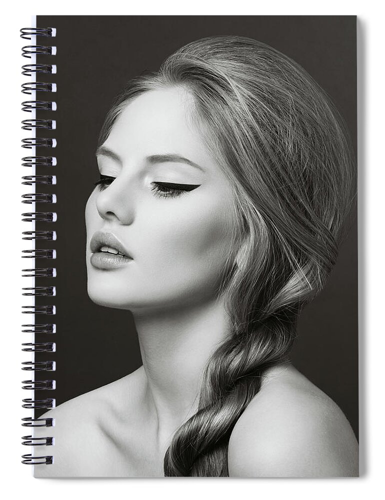 Cool Attitude Spiral Notebook featuring the photograph Sensual Blonde Woman by Lambada