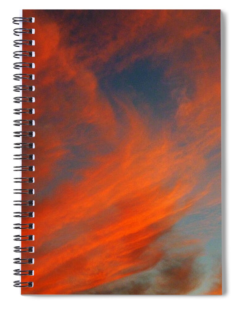 Red Sky Spiral Notebook featuring the photograph September Clouds at Sunset by Mike McBrayer