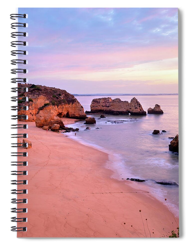 Algarve Spiral Notebook featuring the photograph Serene Pastel Shores by M Swiet Productions
