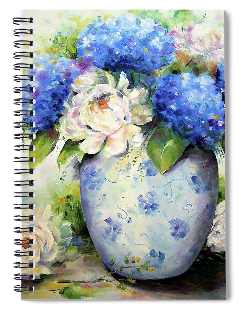 Flower Painting Spiral Notebook featuring the painting Serenity by Laurie Pace
