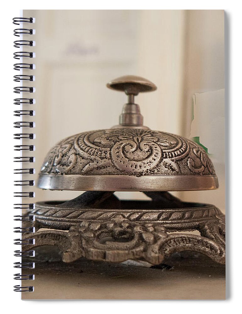 Dublin Spiral Notebook featuring the photograph Service Bell On Counter by Leverstock