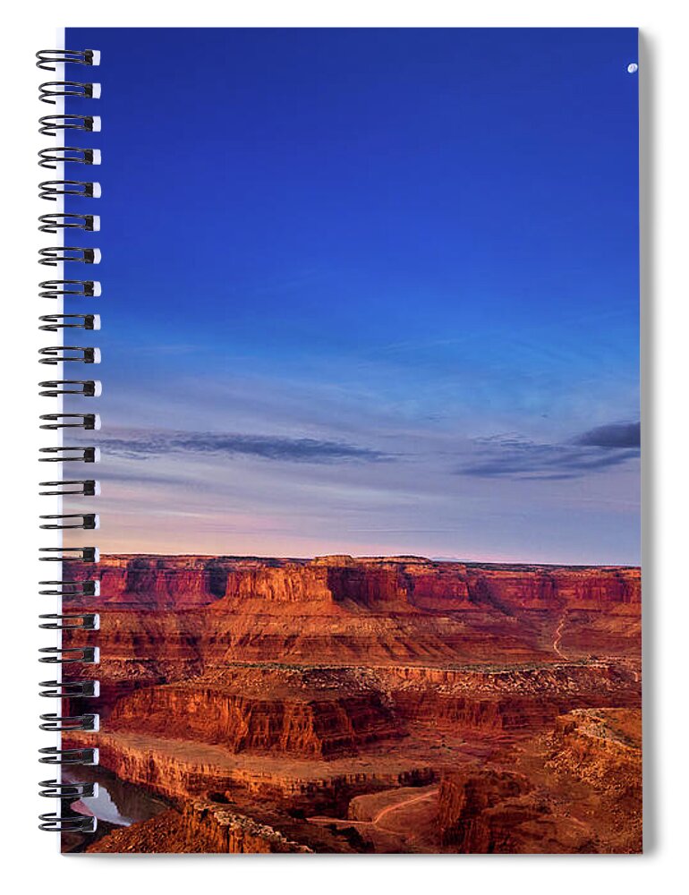 Aspens Spiral Notebook featuring the photograph Setting Moon by Johnny Boyd