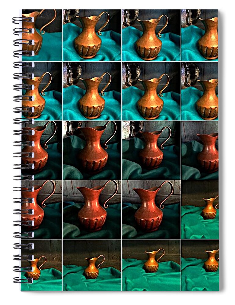 Copper Pot Spiral Notebook featuring the photograph Shades of copper by Colette Lee