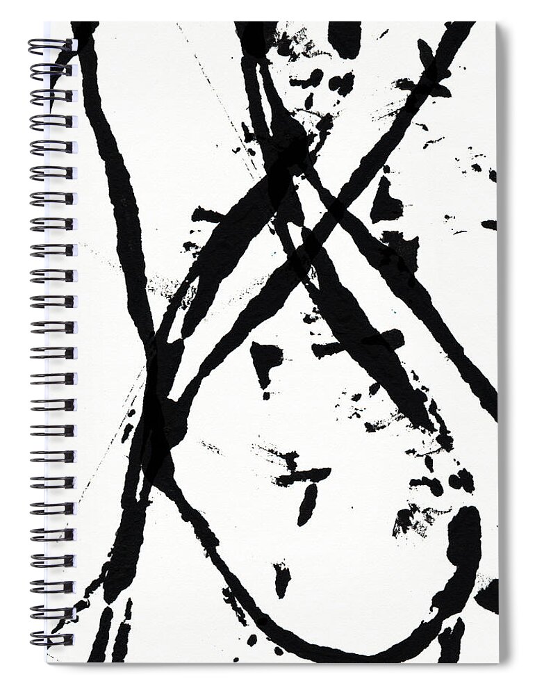Abstract Spiral Notebook featuring the painting Shadow Abstract 1- Art by Linda Woods by Linda Woods