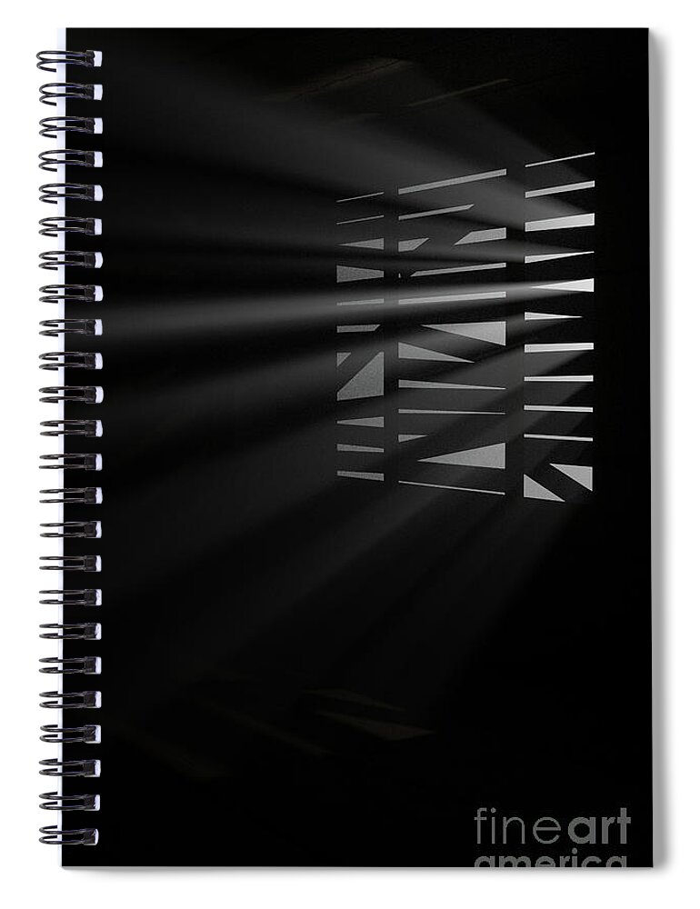 Clayton Spiral Notebook featuring the digital art Shafts of light through window by Clayton Bastiani