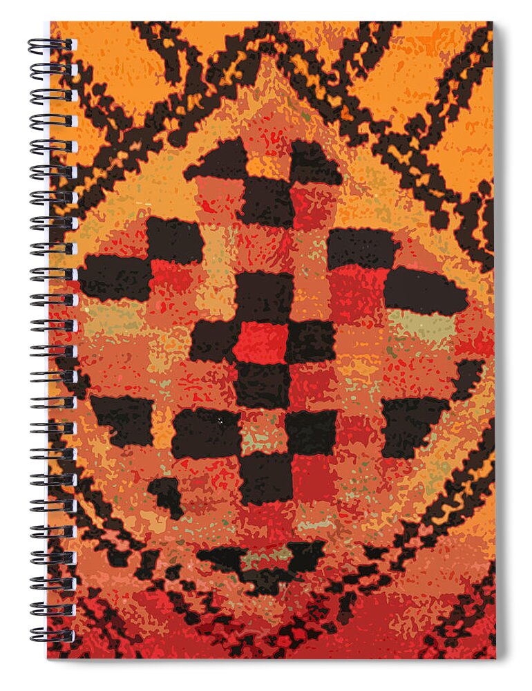 Shaman Badge Spiral Notebook featuring the digital art Shaman Tribal Badge by Vagabond Folk Art - Virginia Vivier