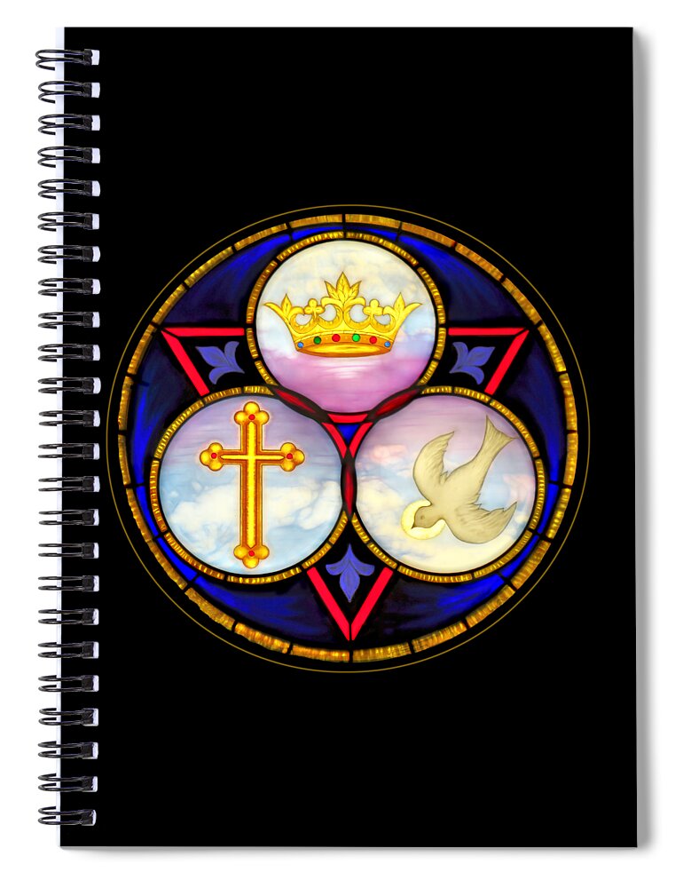 Trinity Episcopal Stain Glass Spiral Notebook featuring the photograph Trinity Episcopal Stain Glass by Jennie Breeze