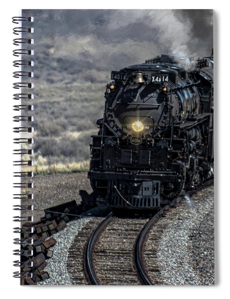 Train Spiral Notebook featuring the photograph She'll be comin' Round... by Laura Terriere