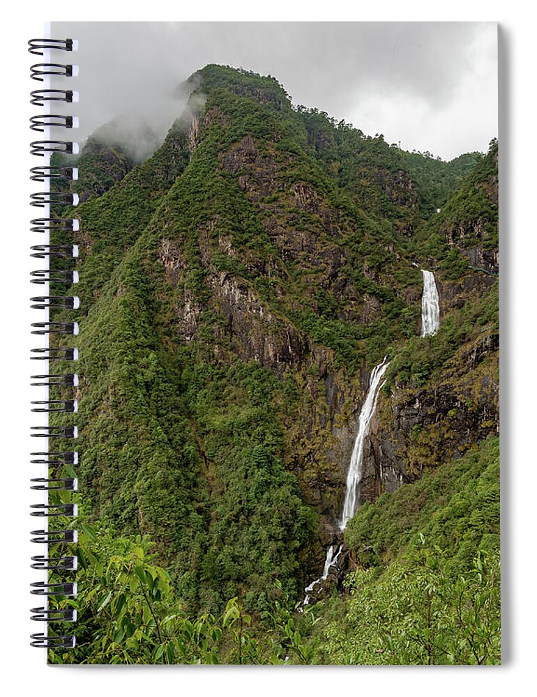 Waterfall Spiral Notebook featuring the photograph Shenlong Waterfall 8x10 Horizontal by William Dickman