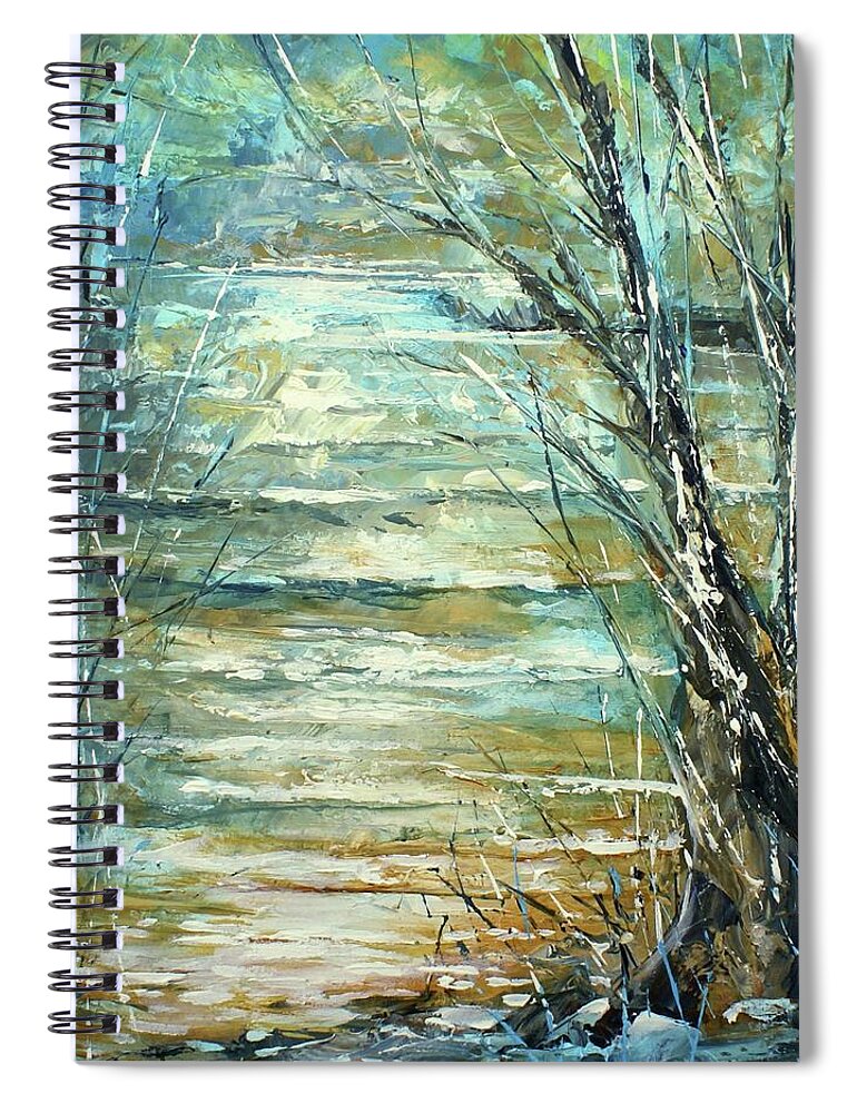 Expressionism Spiral Notebook featuring the painting Shoal by Michael Lang