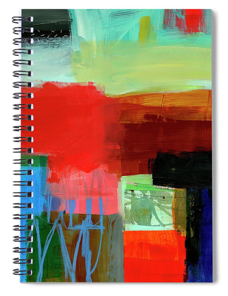 Abstract Art Spiral Notebook featuring the painting Shoreline #9 by Jane Davies