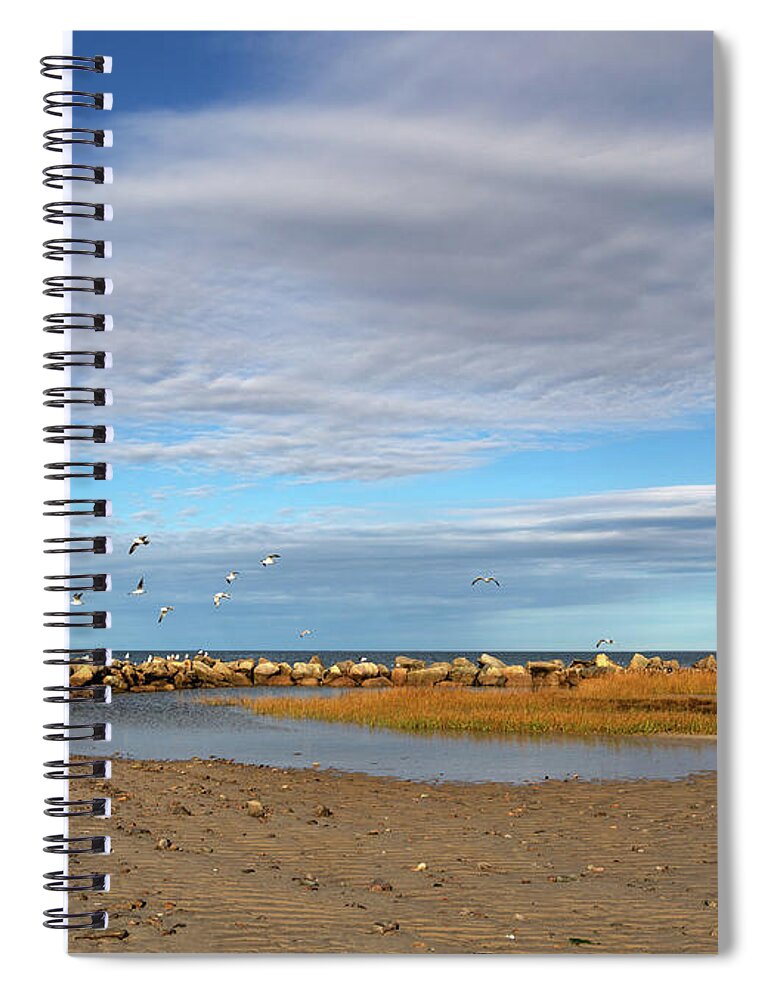 Shoreside Serenity Spiral Notebook featuring the photograph Shoreside Serenity Cape Cod by Michelle Constantine