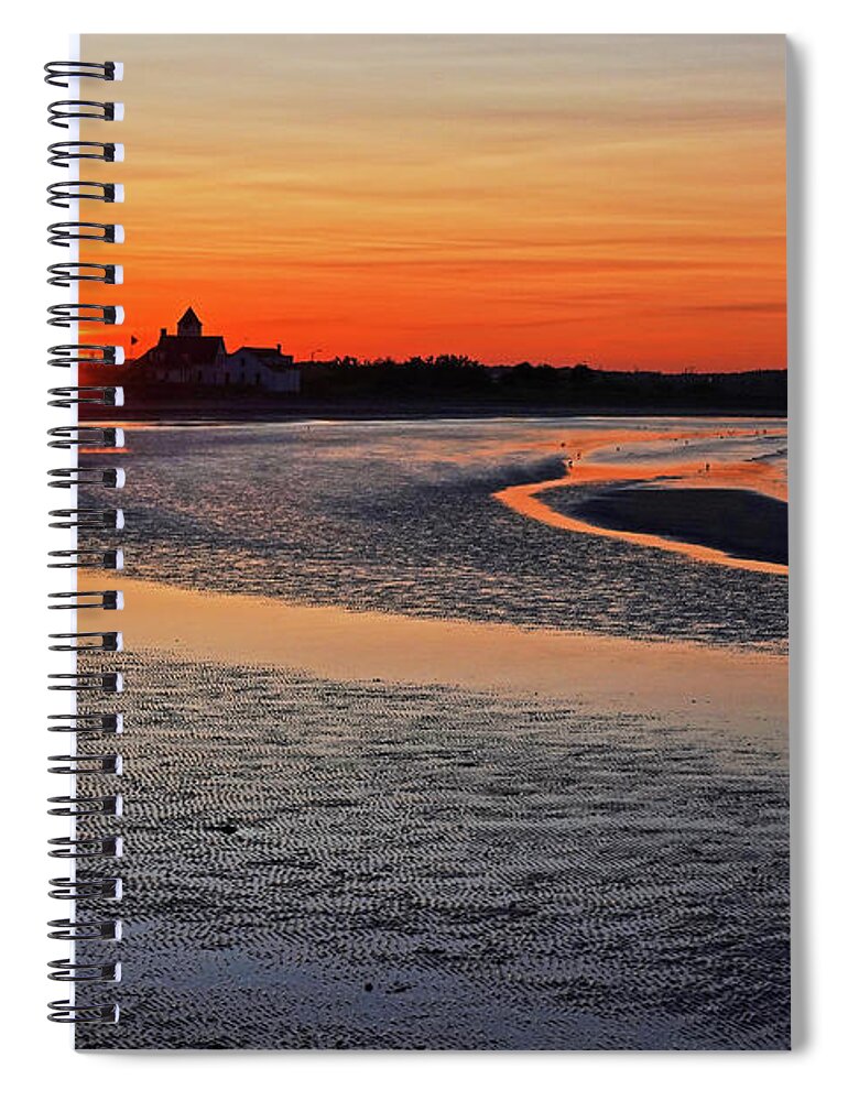 Nahant Spiral Notebook featuring the photograph Short Beach Sunset Nahant MA by Toby McGuire