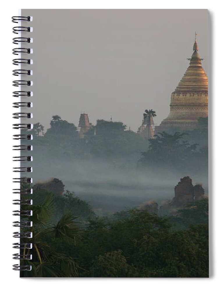 Tranquility Spiral Notebook featuring the photograph Shwezigon Pagoda, Bagan by Joe & Clair Carnegie / Libyan Soup