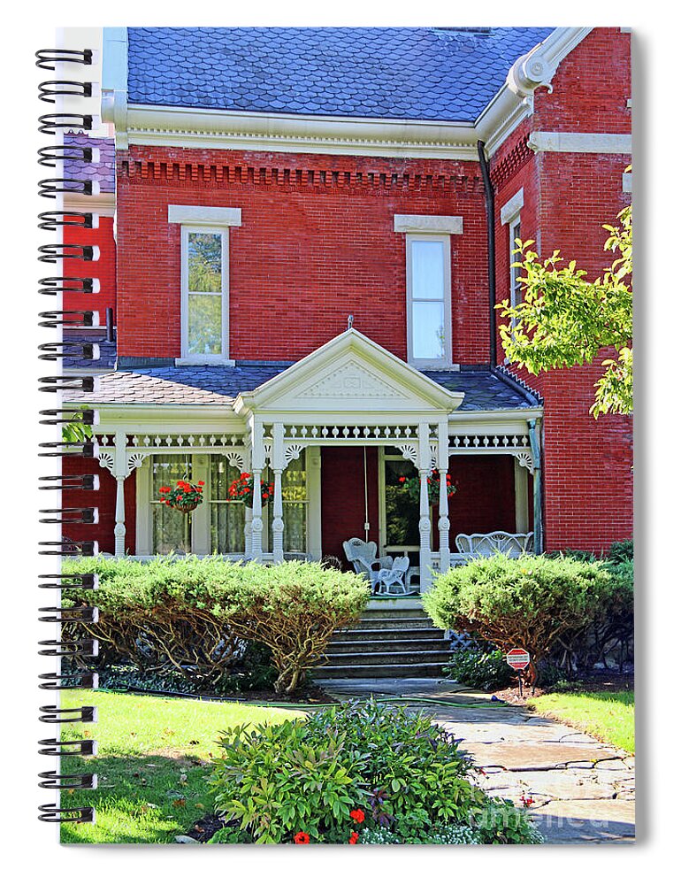 Findlay Spiral Notebook featuring the photograph Side Porch in Findlay 4553 by Jack Schultz
