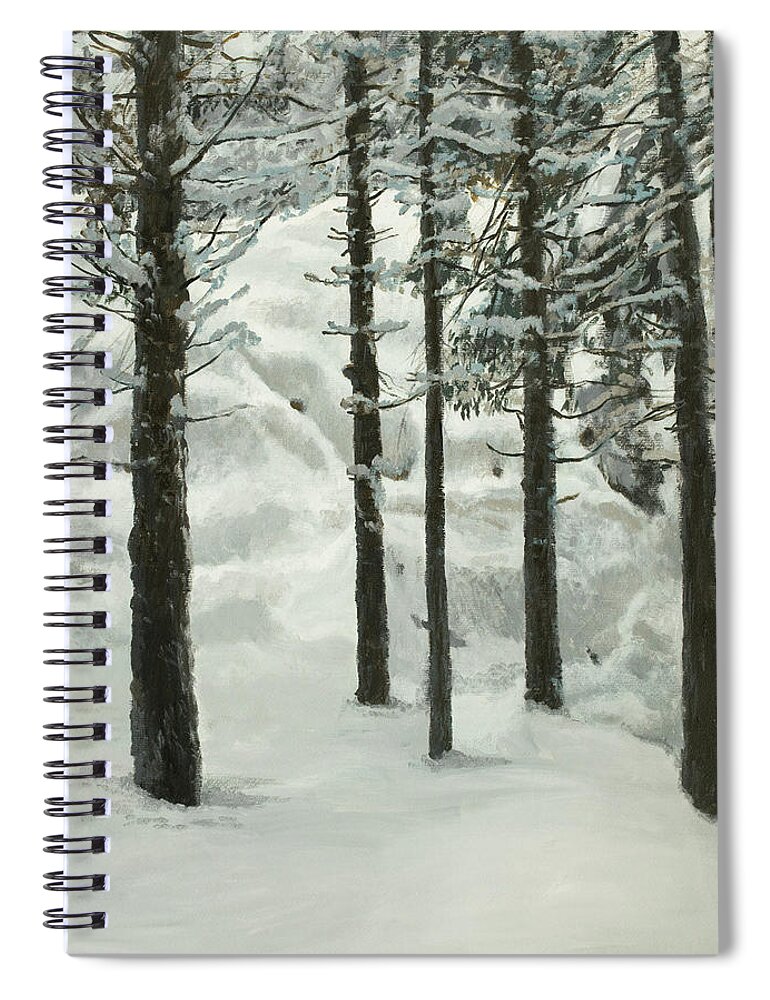Winter Landscape Spiral Notebook featuring the painting Silence by Hans Egil Saele