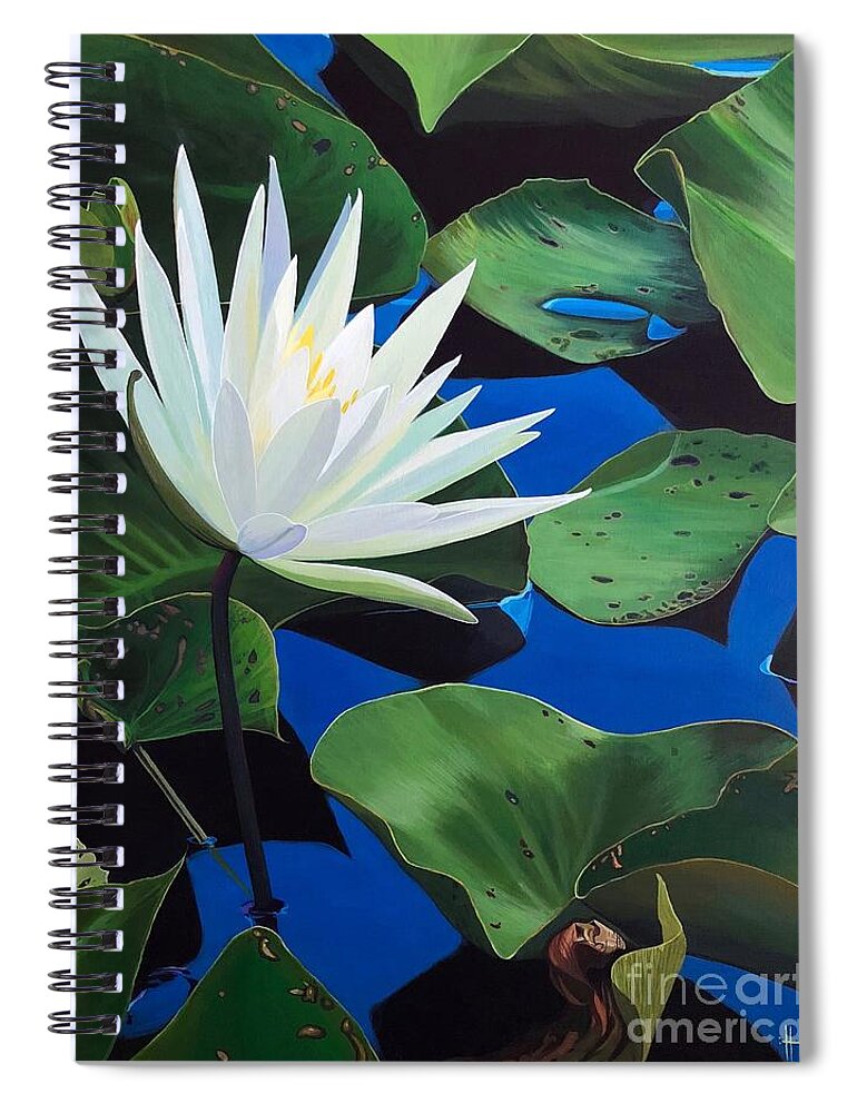 Aquatic Spiral Notebook featuring the painting Silent Love by Hunter Jay