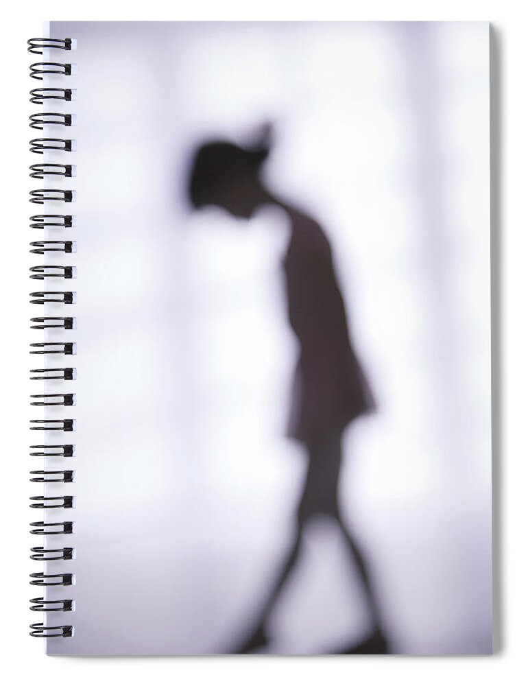 Ballet Dancer Spiral Notebook featuring the photograph Silhouette Of Girl Dancing by Comstock