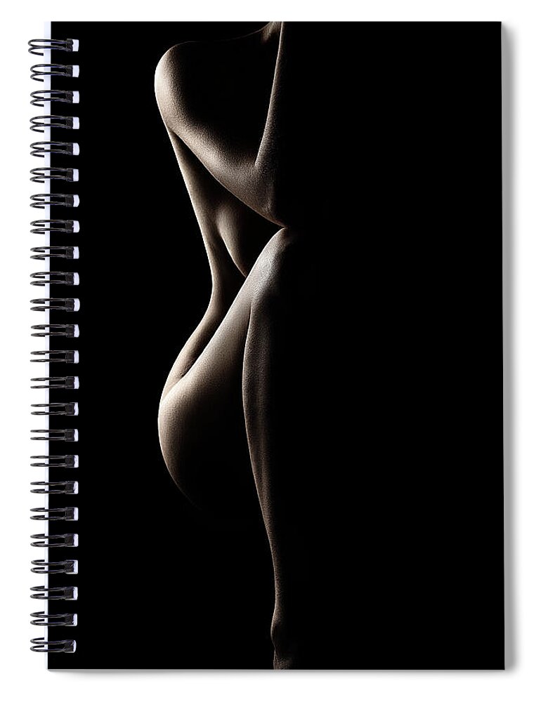 Nude Spiral Notebook featuring the photograph Silhouette of nude woman by Johan Swanepoel