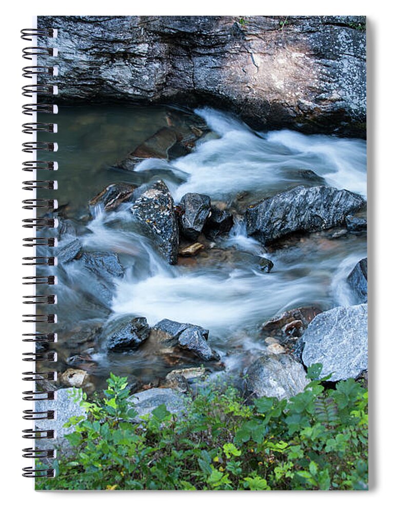 River Spiral Notebook featuring the photograph Silky Mountain Water Stream in North Carolina by Dale Powell