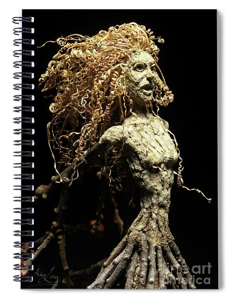 Female Spiral Notebook featuring the sculpture Silvan Adventure by Adam Long