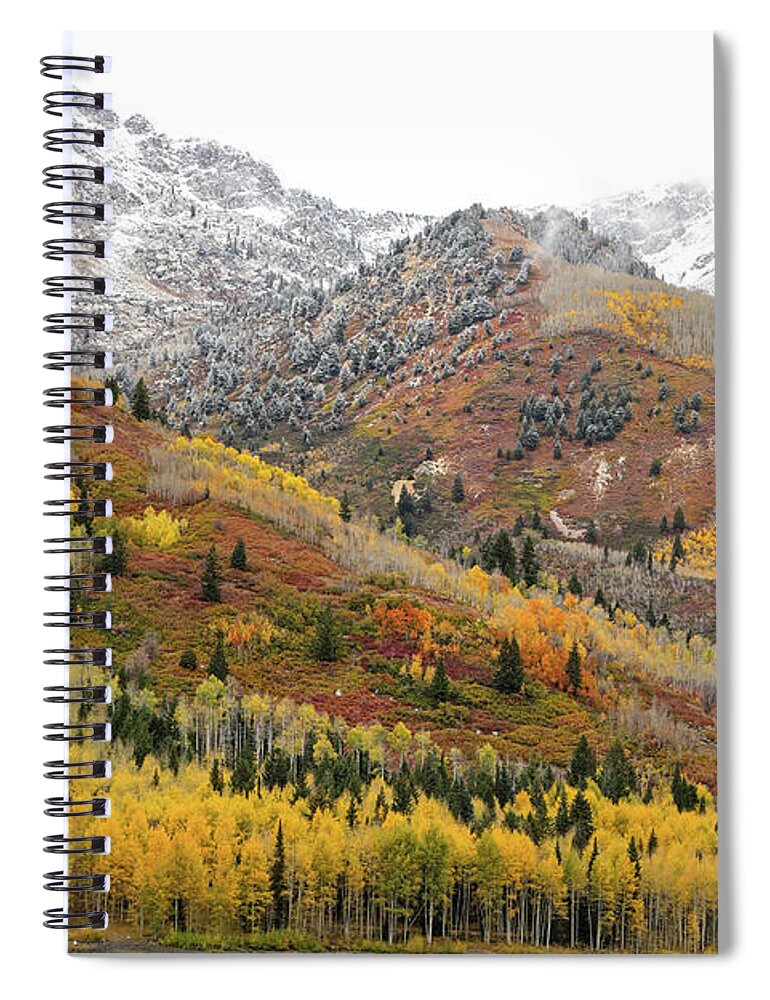 Utah Spiral Notebook featuring the photograph Silver Lake Flat with Fall Colors - American Fork Canyon, Utah by Brett Pelletier
