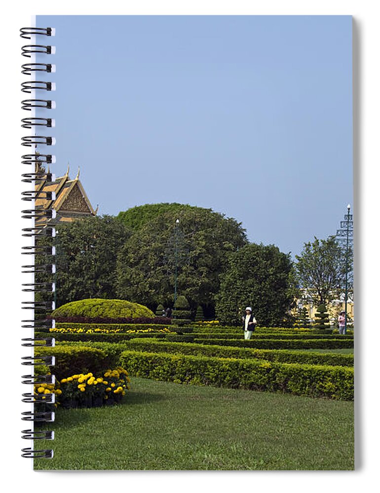 Tranquility Spiral Notebook featuring the photograph Silver Pagoda, Royal Palace, Phnom Penh by Photo By D. Johnson